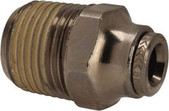 Norgren - 6mm Outside Diam, 3/8 NPTF, Nickel Plated Brass Push-to-Connect Tube Male Connector - 260 Max psi, Tube to Male NPT Connection, Nitrile O-Ring - Industrial Tool & Supply