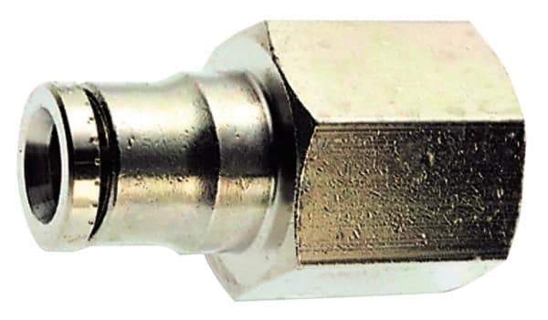Norgren - 8mm Outside Diam, 1/8 BSPP, Nickel Plated Brass Push-to-Connect Tube Female Connector - 260 Max psi, Tube to Female BSPP Connection, Nitrile O-Ring - Industrial Tool & Supply