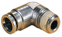 Norgren - 12mm Outside Diam, 1/2 BSPT, Nickel Plated Brass Push-to-Connect Tube Male Elbow - 260 Max psi, Tube to Male BSPT Connection, Nitrile O-Ring - Industrial Tool & Supply