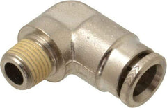 Norgren - 8mm Outside Diam, 1/8 BSPT, Nickel Plated Brass Push-to-Connect Tube Male Elbow - 260 Max psi, Tube to Male BSPT Connection, Nitrile O-Ring - Industrial Tool & Supply