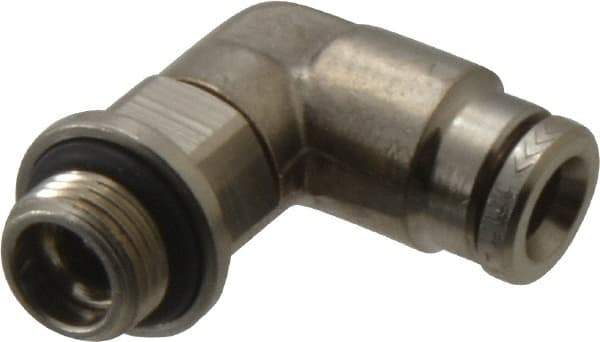 Norgren - 5mm Outside Diam, 1/8 BSPP, Nickel Plated Brass Push-to-Connect Tube Male Swivel Elbow - 260 Max psi, Tube to Male BSPP Connection, Nitrile O-Ring - Industrial Tool & Supply