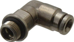 Norgren - 5mm Outside Diam, 1/8 BSPP, Nickel Plated Brass Push-to-Connect Tube Male Swivel Elbow - 260 Max psi, Tube to Male BSPP Connection, Nitrile O-Ring - Industrial Tool & Supply