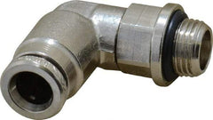 Norgren - 6mm Outside Diam, 1/8 BSPP, Nickel Plated Brass Push-to-Connect Tube Male Swivel Elbow - 260 Max psi, Tube to Male BSPP Connection, Nitrile O-Ring - Industrial Tool & Supply