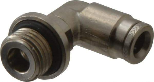 Norgren - 6mm Outside Diam, 1/4 BSPP, Nickel Plated Brass Push-to-Connect Tube Male Swivel Elbow - 260 Max psi, Tube to Male BSPP Connection, Nitrile O-Ring - Industrial Tool & Supply