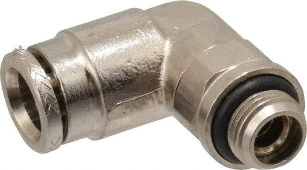 Norgren - 8mm Outside Diam, 1/8 BSPP, Nickel Plated Brass Push-to-Connect Tube Male Swivel Elbow - 260 Max psi, Tube to Male BSPP Connection, Nitrile O-Ring - Industrial Tool & Supply