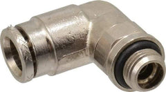 Norgren - 8mm Outside Diam, 1/8 BSPP, Nickel Plated Brass Push-to-Connect Tube Male Swivel Elbow - 260 Max psi, Tube to Male BSPP Connection, Nitrile O-Ring - Industrial Tool & Supply