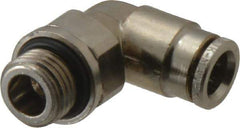 Norgren - 8mm Outside Diam, 1/4 BSPP, Nickel Plated Brass Push-to-Connect Tube Male Swivel Elbow - 260 Max psi, Tube to Male BSPP Connection, Nitrile O-Ring - Industrial Tool & Supply