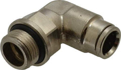 Norgren - 10mm Outside Diam, 3/8 BSPP, Nickel Plated Brass Push-to-Connect Tube Male Swivel Elbow - 260 Max psi, Tube to Male BSPP Connection, Nitrile O-Ring - Industrial Tool & Supply