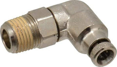 Norgren - 4mm Outside Diam, 1/8 BSPT, Nickel Plated Brass Push-to-Connect Tube Male Swivel Elbow - 260 Max psi, Tube to Male BSPT Connection, Nitrile O-Ring - Industrial Tool & Supply