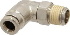 Norgren - 5mm Outside Diam, 1/8 BSPT, Nickel Plated Brass Push-to-Connect Tube Male Swivel Elbow - 260 Max psi, Tube to Male BSPT Connection, Nitrile O-Ring - Industrial Tool & Supply