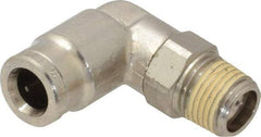 Norgren - 6mm Outside Diam, 1/8 BSPT, Nickel Plated Brass Push-to-Connect Tube Male Swivel Elbow - 260 Max psi, Tube to Male BSPT Connection, Nitrile O-Ring - Industrial Tool & Supply