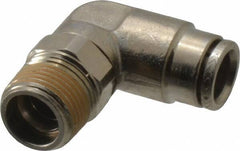 Norgren - 10mm Outside Diam, 3/8 BSPT, Nickel Plated Brass Push-to-Connect Tube Male Swivel Elbow - 260 Max psi, Tube to Male BSPT Connection, Nitrile O-Ring - Industrial Tool & Supply