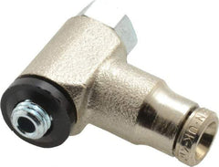 Norgren - 4mm Outside Diam, M5x0.8 Metric, Nickel Plated Brass Push-to-Connect Tube Male Swivel Banjo Elbow - 260 Max psi, Tube to Metric Thread Connection, Nitrile O-Ring - Industrial Tool & Supply