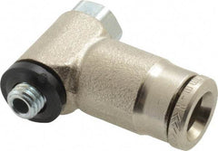 Norgren - 6mm Outside Diam, M5x0.8 Metric, Nickel Plated Brass Push-to-Connect Tube Male Swivel Banjo Elbow - 260 Max psi, Tube to Metric Thread Connection, Nitrile O-Ring - Industrial Tool & Supply