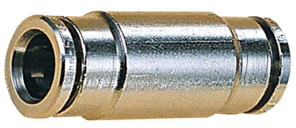 Norgren - 12mm Outside Diam, Nickel Plated Brass Push-to-Connect Tube Union - 260 Max psi, Tube to Tube Connection, Nitrile O-Ring - Industrial Tool & Supply