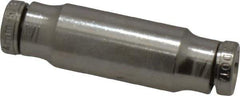 Norgren - 4mm Outside Diam, Nickel Plated Brass Push-to-Connect Tube Union - 260 Max psi, Tube to Tube Connection, Nitrile O-Ring - Industrial Tool & Supply