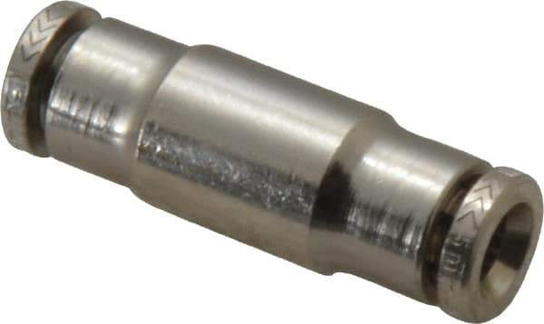 Norgren - 5mm Outside Diam, Nickel Plated Brass Push-to-Connect Tube Union - 260 Max psi, Tube to Tube Connection, Nitrile O-Ring - Industrial Tool & Supply