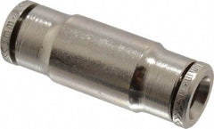 Norgren - 6mm Outside Diam, Nickel Plated Brass Push-to-Connect Tube Union - 260 Max psi, Tube to Tube Connection, Nitrile O-Ring - Industrial Tool & Supply