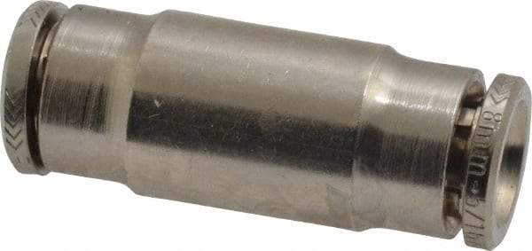 Norgren - 8mm Outside Diam, Nickel Plated Brass Push-to-Connect Tube Union - 260 Max psi, Tube to Tube Connection, Nitrile O-Ring - Industrial Tool & Supply