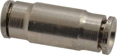 Norgren - 8mm Outside Diam, Nickel Plated Brass Push-to-Connect Tube Union - 260 Max psi, Tube to Tube Connection, Nitrile O-Ring - Industrial Tool & Supply