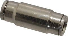 Norgren - 10mm Outside Diam, Nickel Plated Brass Push-to-Connect Tube Union - 260 Max psi, Tube to Tube Connection, Nitrile O-Ring - Industrial Tool & Supply
