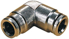 Norgren - 4mm Outside Diam, Nickel Plated Brass Push-to-Connect Tube Union Elbow - 260 Max psi, Tube to Tube Connection, Nitrile O-Ring - Industrial Tool & Supply
