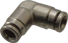 Norgren - 6mm Outside Diam, Nickel Plated Brass Push-to-Connect Tube Union Elbow - 260 Max psi, Tube to Tube Connection, Nitrile O-Ring - Industrial Tool & Supply