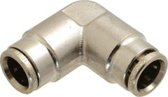 Norgren - 10mm Outside Diam, Nickel Plated Brass Push-to-Connect Tube Union Elbow - 260 Max psi, Tube to Tube Connection, Nitrile O-Ring - Industrial Tool & Supply