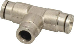 Norgren - 6mm Outside Diam, Nickel Plated Brass Push-to-Connect Tube Union Tee - 260 Max psi, Tube to Tube Connection, Nitrile O-Ring - Industrial Tool & Supply