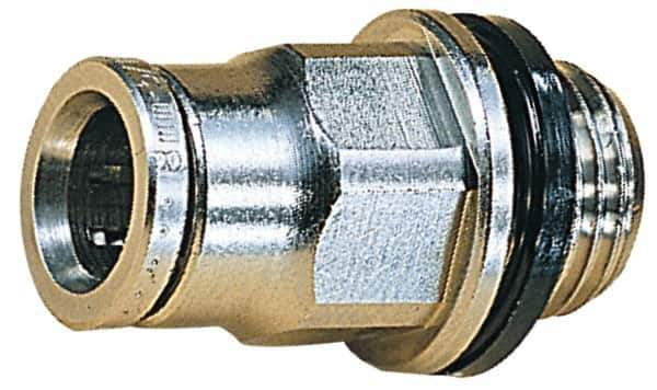Norgren - 14mm Outside Diam, 3/8 BSPP, Nickel Plated Brass Push-to-Connect Tube Male Connector - 260 Max psi, Tube to Male BSPP Connection, Nitrile O-Ring - Industrial Tool & Supply