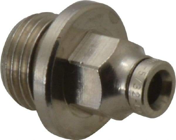 Norgren - 4mm Outside Diam, 1/4 BSPP, Nickel Plated Brass Push-to-Connect Tube Male Connector - 260 Max psi, Tube to Male BSPP Connection, Nitrile O-Ring - Industrial Tool & Supply