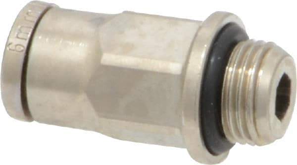 Norgren - 6mm Outside Diam, 1/8 BSPP, Nickel Plated Brass Push-to-Connect Tube Male Connector - 260 Max psi, Tube to Male BSPP Connection, Nitrile O-Ring - Industrial Tool & Supply