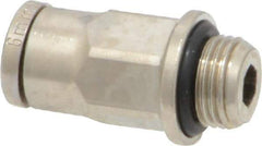 Norgren - 6mm Outside Diam, 1/8 BSPP, Nickel Plated Brass Push-to-Connect Tube Male Connector - 260 Max psi, Tube to Male BSPP Connection, Nitrile O-Ring - Industrial Tool & Supply