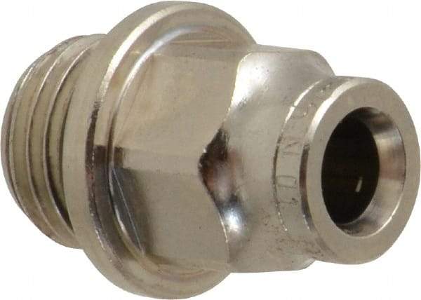 Norgren - 6mm Outside Diam, 1/4 BSPP, Nickel Plated Brass Push-to-Connect Tube Male Connector - 260 Max psi, Tube to Male BSPP Connection, Nitrile O-Ring - Industrial Tool & Supply