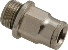Norgren - 8mm Outside Diam, 1/4 BSPP, Nickel Plated Brass Push-to-Connect Tube Male Connector - 260 Max psi, Tube to Male BSPP Connection, Nitrile O-Ring - Industrial Tool & Supply