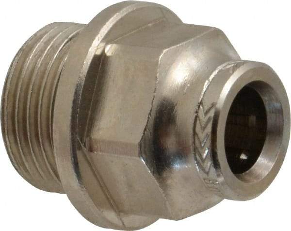 Norgren - 8mm Outside Diam, 3/8 BSPP, Nickel Plated Brass Push-to-Connect Tube Male Connector - 260 Max psi, Tube to Male BSPP Connection, Nitrile O-Ring - Industrial Tool & Supply