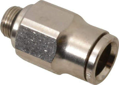 Norgren - 10mm Outside Diam, 1/8 BSPP, Nickel Plated Brass Push-to-Connect Tube Male Connector - 260 Max psi, Tube to Male BSPP Connection, Nitrile O-Ring - Industrial Tool & Supply