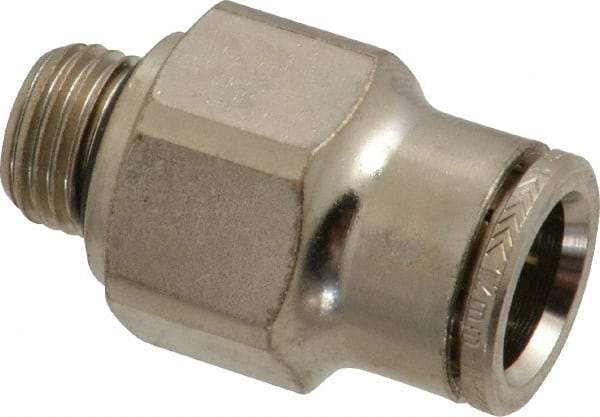 Norgren - 12mm Outside Diam, 1/4 BSPP, Nickel Plated Brass Push-to-Connect Tube Male Connector - 260 Max psi, Tube to Male BSPP Connection, Nitrile O-Ring - Industrial Tool & Supply
