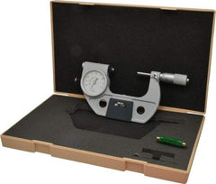 Mitutoyo - 2 to 3 Inch Range, 0.0001 Inch Graduation, Mechanical Indicating Micrometer - Accurate to 0.0001 Inch, Carbide-Tipped Measuring Face, Includes Fitted Plastic Case - Industrial Tool & Supply