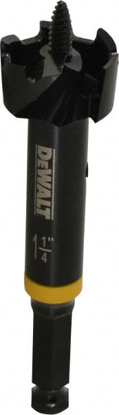 DeWALT - 1-1/4", 7/16" Hex Shank, Bright Finish, Steel Self Feed Drill Bit - Industrial Tool & Supply