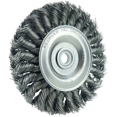 ‎4″ Standard Twist Knot Wire Wheel, .020″ Steel Fill, 1/2″-3/8″ Arbor Hole - Industrial Tool & Supply