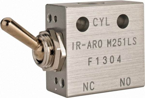 ARO/Ingersoll-Rand - 1/8" NPT Manual Mechanical Valve - 3-Way, 2 Position, Toggle/Manual & 0.2 CV Rate - Industrial Tool & Supply
