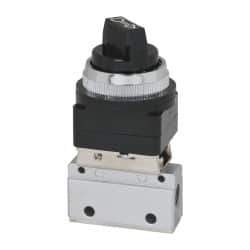 ARO/Ingersoll-Rand - 1/8" NPT Manual Mechanical Valve - 3-Way, 2 Position, Selector, One Valve/Manual & 0.2 CV Rate - Industrial Tool & Supply