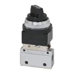 ARO/Ingersoll-Rand - 1/8" NPT Manual Mechanical Valve - 3-Way, 2 Position, Selector, One Valve/Manual & 0.2 CV Rate - Industrial Tool & Supply