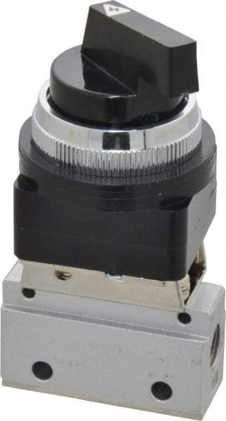 ARO/Ingersoll-Rand - 1/8" NPT Manual Mechanical Valve - 3-Way, 2 Position, Long Selector/Manual & 0.2 CV Rate - Industrial Tool & Supply