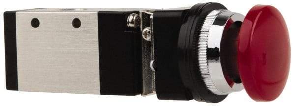 ARO/Ingersoll-Rand - 1/4" NPT Manual Mechanical Valve - 3-Way, 2 Position, Palm Button/Manual & 0.7 CV Rate - Industrial Tool & Supply