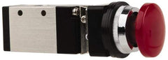 ARO/Ingersoll-Rand - 1/4" NPT Manual Mechanical Valve - 3-Way, 2 Position, Palm Button/Manual & 0.7 CV Rate - Industrial Tool & Supply