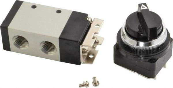 ARO/Ingersoll-Rand - 1/4" NPT Manual Mechanical Valve - 3-Way, 2 Position, Palm-Button Spring w/o Guard/Spring & 0.7 CV Rate - Industrial Tool & Supply