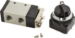 ARO/Ingersoll-Rand - 1/4" NPT Manual Mechanical Valve - 3-Way, 2 Position, Palm-Button Spring w/o Guard/Spring & 0.7 CV Rate - Industrial Tool & Supply