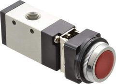 ARO/Ingersoll-Rand - 1/4" NPT Manual Mechanical Valve - 3-Way, 2 Position, Push-Button w/Guard/Spring & 0.7 CV Rate - Industrial Tool & Supply